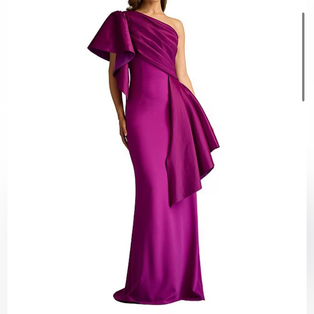 Tadashi Shoji One-Shoulder Evening Gown